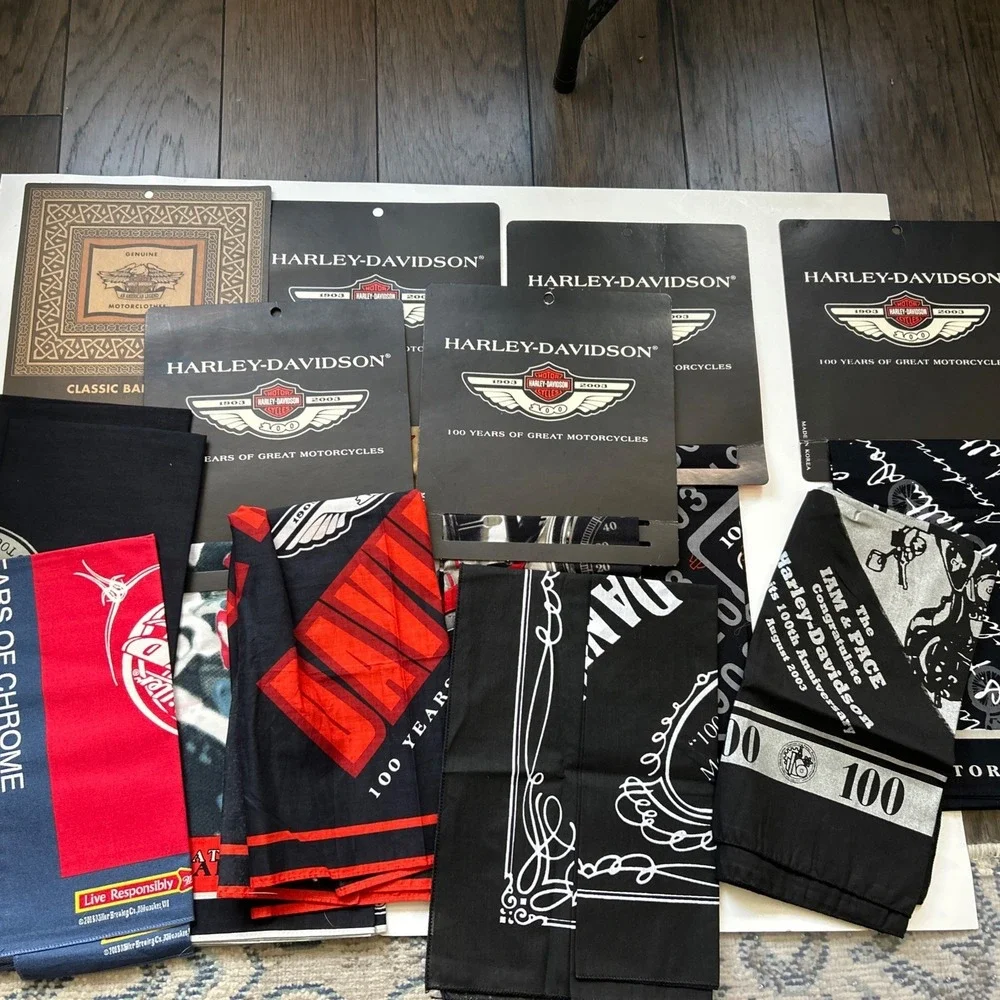 Lot of 12  Harley Davidson Bandana Handkerchiefs New  H-1